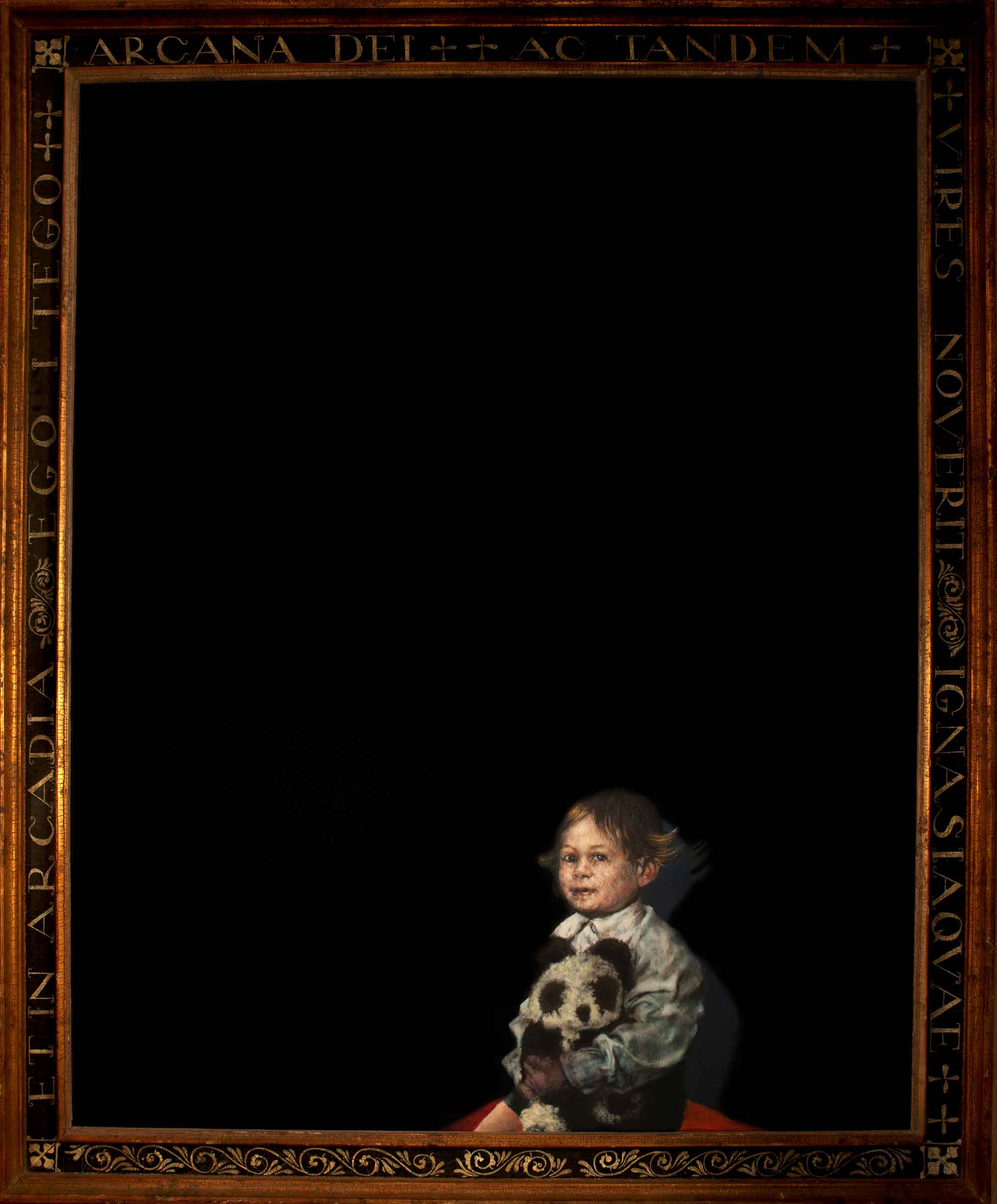 "Panda and I" -TOBIAS KEENE's self-portrait for his 2025 Body of Work titled "The Black Paintings"